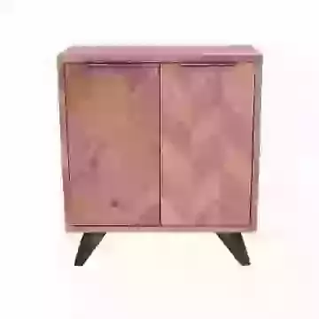 Parquet Style Mango Wood Hall Cabinet with Angled Legs